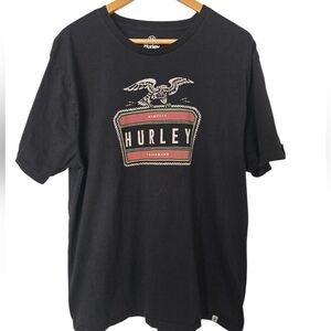 Hurley Black and Red Graphic Tee Size Large